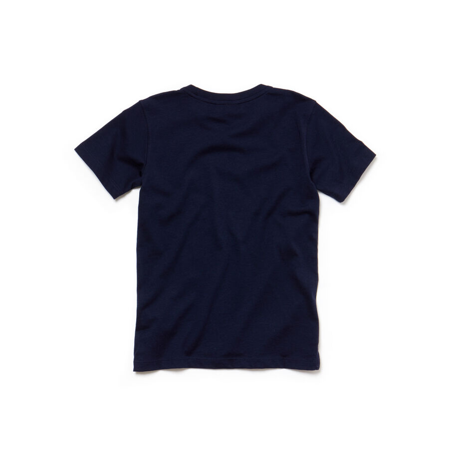 Grafisches Jungen Rundhals-T-Shirt mit LACOSTE Schriftzug