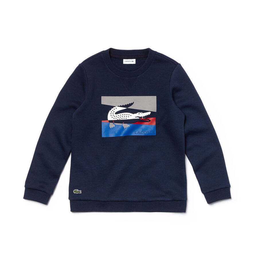 Jungen-Rundhals-Sweatshirt aus Fleece mit Colorblocks