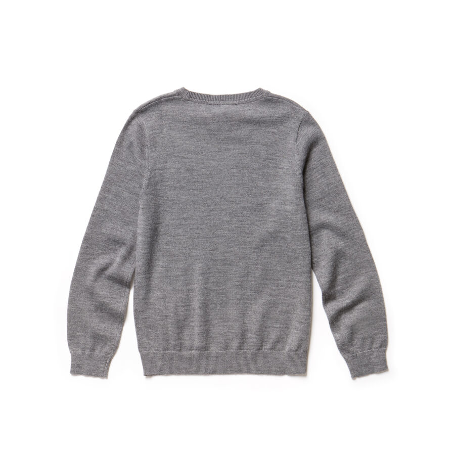 Boys' Crew Neck Wool Blend Jersey Sweater