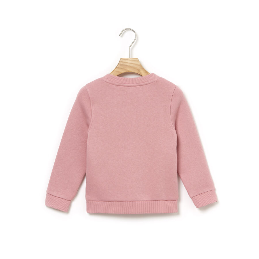 Girls' Crew Neck Colored Lacoste Embroidery Fleece Sweatshirt