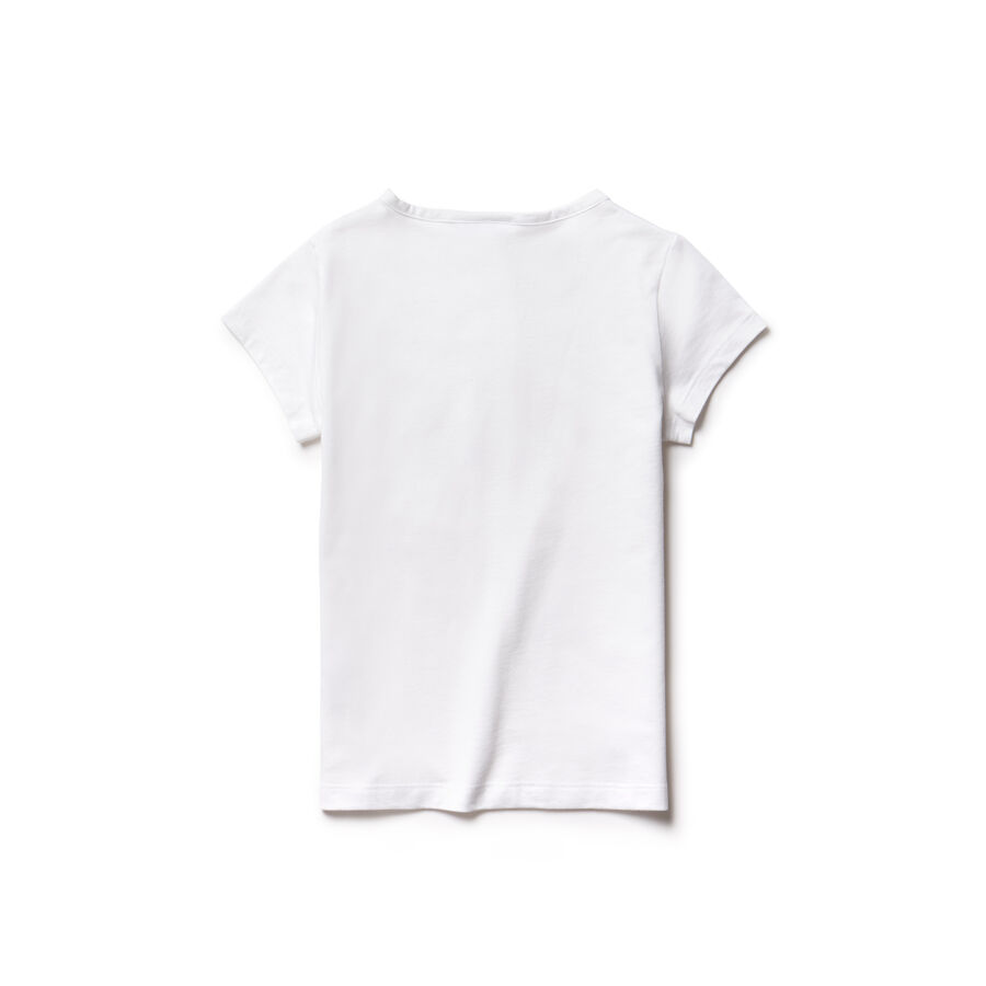 Girls' Crew Neck Oversized Crocodile Striped Jersey T-shirt