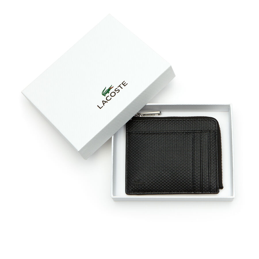 Porte-cartes zippé Chantaco en cuir piqué mat uni